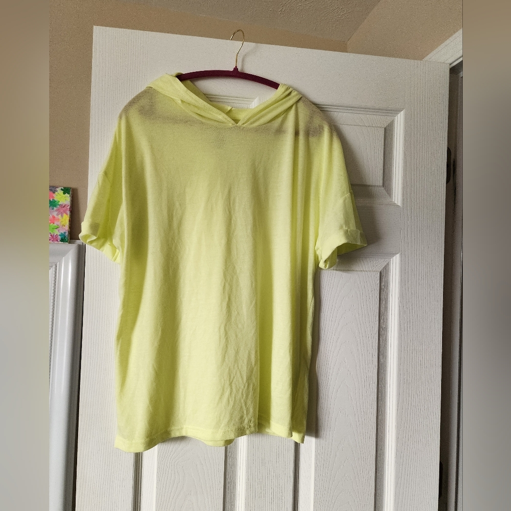 Neon Lime Green Hooded T-Shirt